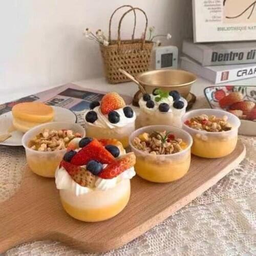 20 sets High quality baking pudding cup party fruit oatmeal yogurt cup birthday wedding party decoration dessert cup with lid