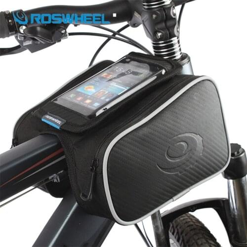Roswheel Bike Bag 5.0" 5.5" Bicycle Front Frame Top Tube Storage Bag Large Capacity Double Side Pouch Cycling Head Saddle Bag