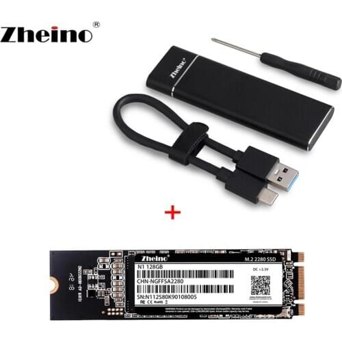 Zheino USB 3.0 to Type C M.2 SATA SSD 128GB 256GB 500GB 512GB 1TB 2280mm Portable SSD External Solid State Drive Disk