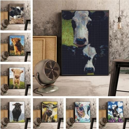 Cow DIY Full Round Diamond Painting Crafts Painting Embroidery Animal Diamond art Mosaic Cross Stitch Home Decor Christmas gift