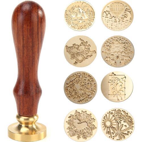 Retro Wax Seal Antique Sealing Wax Stamp Ancient Craft Wax Seal Stamp Decor Wood Handle for Envelope DIY Decorative