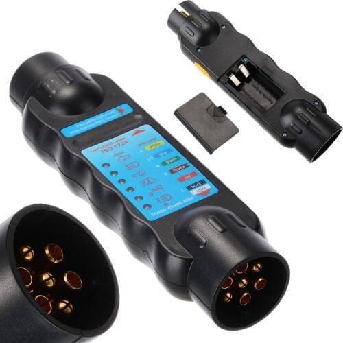 1PC 12V Vehicle Car Trailer Tester 7 Pin Towing Light Cable Circuit Plug Socket Trailer Electrics Light Connect Car Accessories