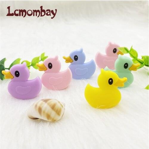 10pc/lot Duck Silicone Beads Rodent Siliconen Perle Teething Beads For Jewelry Making Necklace Pendant Baby Products