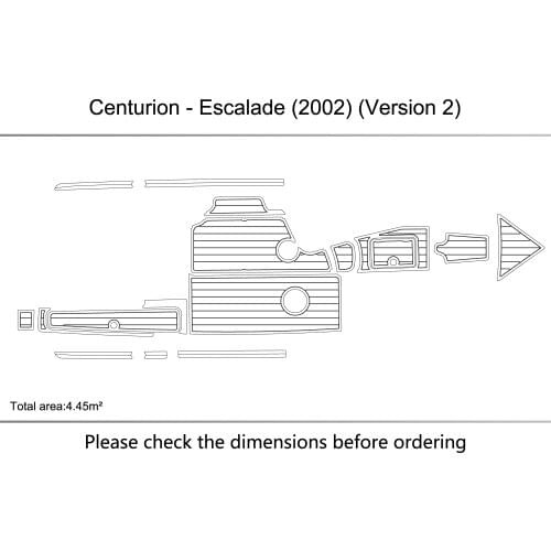 2002 Centurion Escalade (Version 2) cockpit 6mm EVA Non-slip mat fAUX TEAK FLOOR CARPET MAT