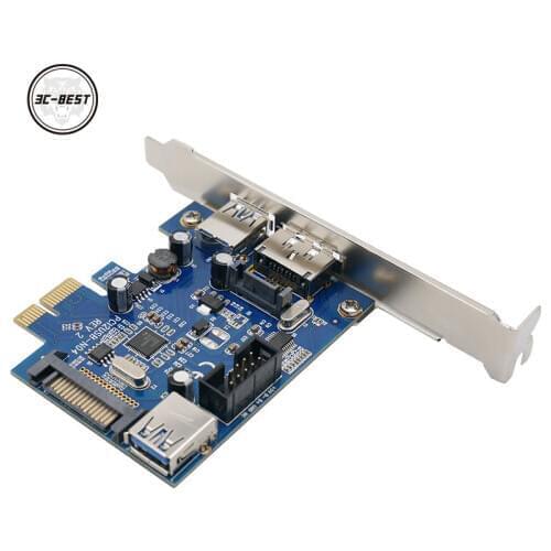 2x USB3.0 Power eSATA PCIe Card 9pin USB eSATA PCI-e Adapter Converter Card with SATA Power Socket PCIN0304