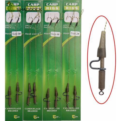 8pcs Carp Fishing Hair Rigs Braided Thread 8340 Hook Lead Clips Boilies Carp Rigs Carp Fishing Accessories Tackle
