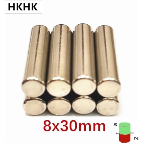 8x30 Neodymium Magnet 8mm x 30mm Super Powerful Strong Permanent Magnetic imanes N35 Round NdFeB 8x30 mm Magnetic standard