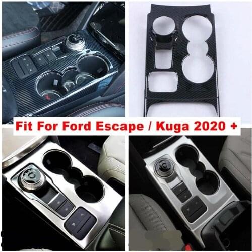 Center Control Stalls Gear Box Shift Decoration Control Panel Cover Trim For Ford Escape / Kuga 2020 2021 ABS Carbon Fiber Look
