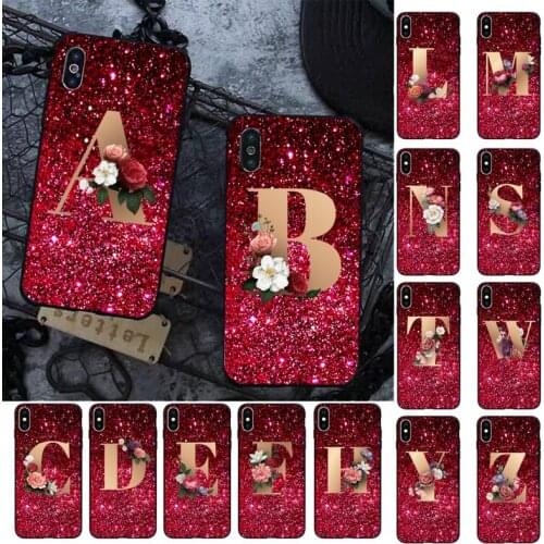 FHNBLJ Flower 26 English Name Letters Custom Initial Phone Case for iPhone 11 12 pro XS MAX 8 7 6 6S Plus X 5S SE 2020 XR cover