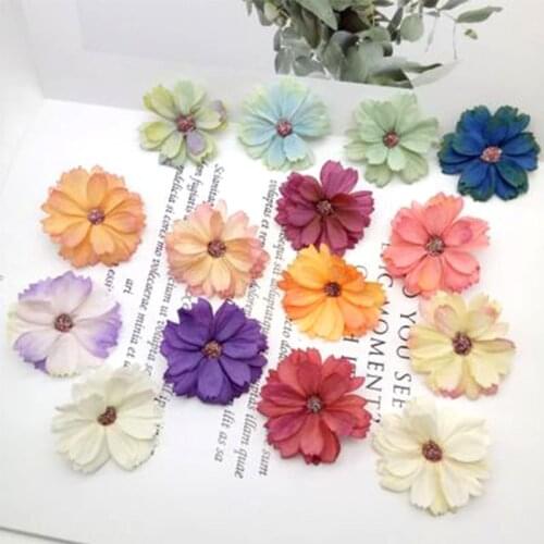 100pcs 4cm Daisy Artificial Silk Rose Flower Head For Wedding Home Decoration DIY Garland Accessories Craft Fake Flower