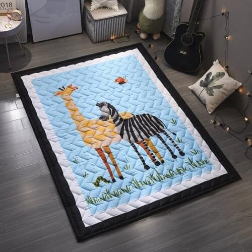Kids Play Rug Mat not-Slip Baby Crawling Mat Cloth Floor Mat Foldable Washable Carpet Living Room Carpet Non-Toxic Baby Rug Pad
