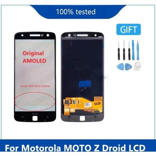 Original Display For Motorola MOTO Z Droid XT1650 XT1650-03 AMOLED LCD Touch Screen Digitizer For Moto Z XT1650 LCD Burn-shadow
