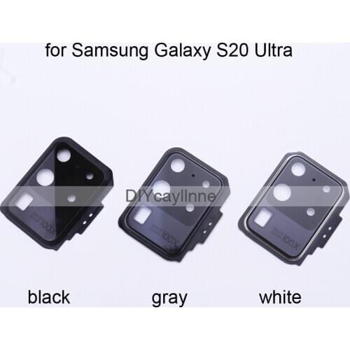 For Samsung Galaxy Note 20 Ultra Camera Lens Glass With Metal Frame Holder Phone Housing Back Cover Replace Repair Parts
