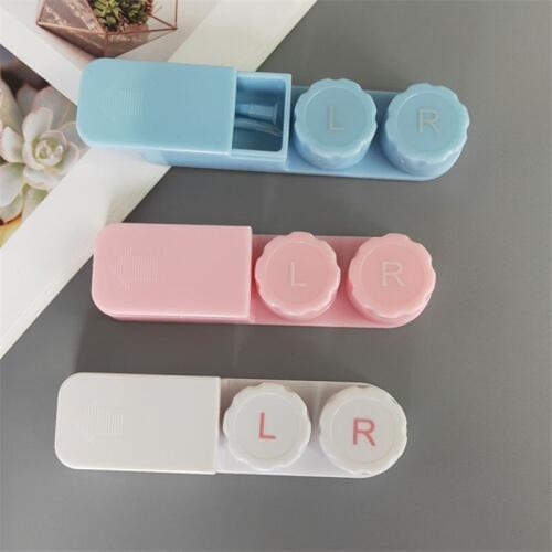 Imixlot New Simple Creative Design Slide Type Contact Lens Case Travel Kit Unisex Portable Pocket Eyewear Protector Container