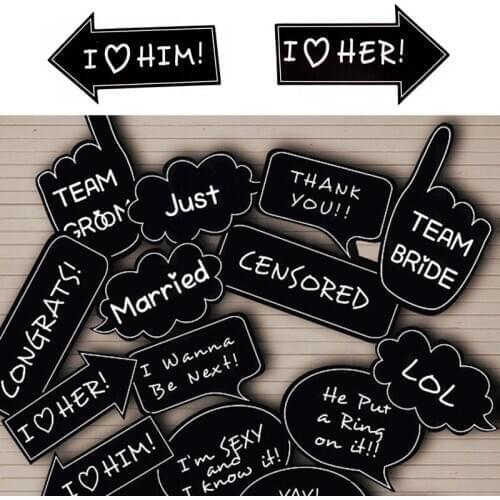 JX-LCLYL Just Married Photo Booth Team Bride Groom Bridal Shower Party Wedding Decoration