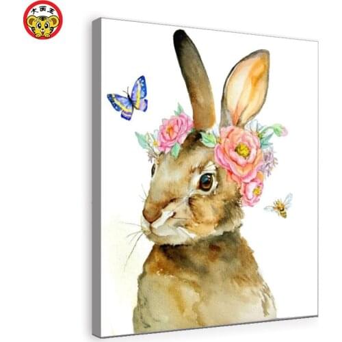 Watercolor Animal And Plant Number Oil Painting DIY Small Fresh Simple Style Children Room Living Room Decorative Painting