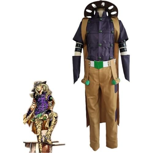 JoJos Bizarre Adventure Steel Ball Run Gyro Zeppeli Suit Julius Caesar Zeppeli Cosplay Costume Halloween Uniforms Custom Made