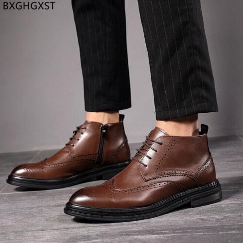 Martens Boots for Men Male Motorcycle Shoes Men Chelsea Boots Men Brogue Shoes Man Winter Boots Man Platform Shoes for Man 2021