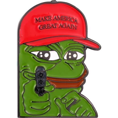 Deplorables 4 Chan Donald Trump President Pepe Sad Frog Kek Lapel Pin Badge