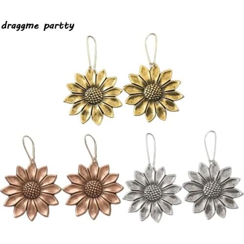 New 1 Pair Sunflowers Earrings For Women Fresh Charming Lovely Cute Simplicity Style Daisy Flower Trendy Earing Jewelery
