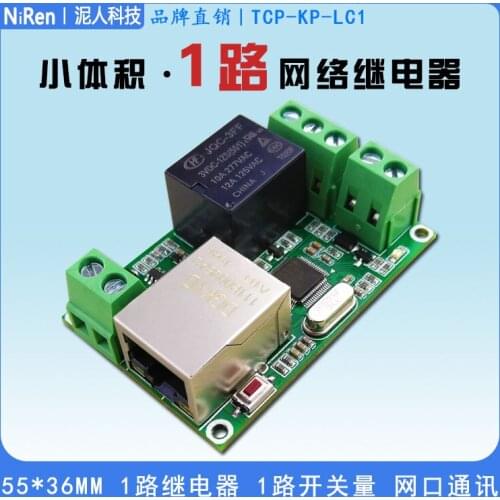 One Channel TCPUDP Ethernet Network Relay Remote Control Panel IOT IO Switch Module of Clay Figurine Electronics