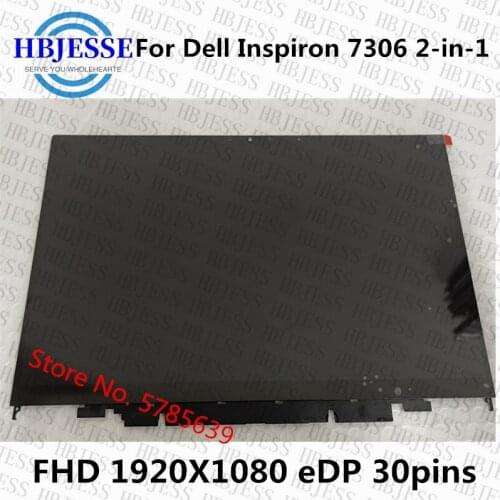 Laptop Panel LED Touch Screen Digitizer Replacementl Assembly With Farme 13.3" For Dell Inspiron 7306 2-in-1 P125G P125G002