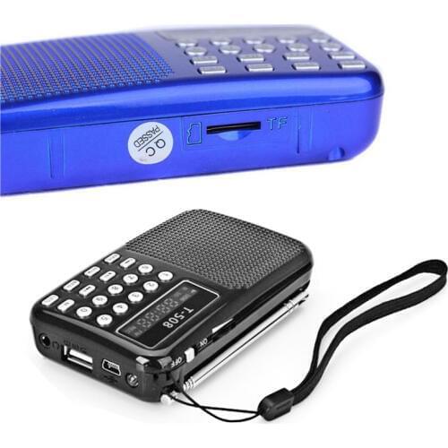 Rechargerable Radio Station Mini Portable FM Radio Stereo Speaker MP3 Music Player with TF Card USB Disk Input Gift For Parents