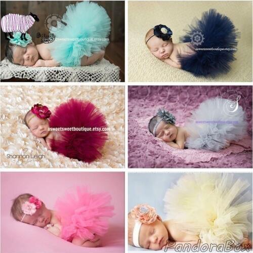 Infant Newborn Photography Props Clothes Baby Girl Photo Shoot Headband Tutu Dresses Outfits foto Shooting Prop Baby Shower Gift