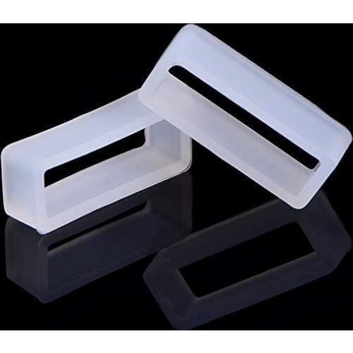 4 Pieces Rubber Watch Band Strap Loops Hoops 16mm/18mm/20mm/22mm/24mm Clear Replacement Resin Holder Retainer Keeper