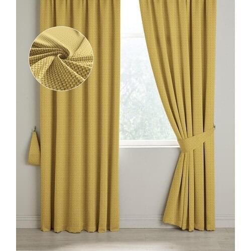 BYT WOVEN MESH TEXTURED LUXURY BACKDROP CURTAIN PİLESİZ SINGLE WING YELLOW 201