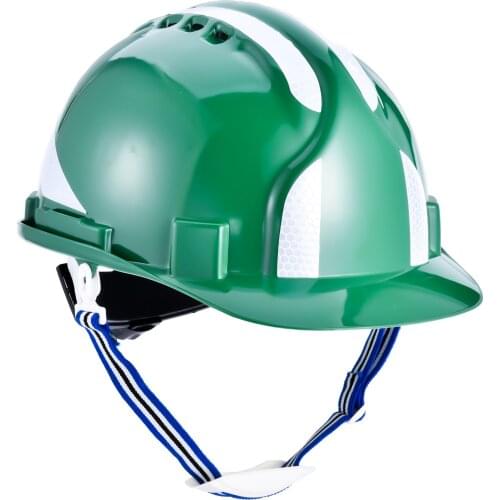 SAFEYEAR Safety Helmet Hard Hat With Chin Strap. Reflective,Vented And Lightweight EN397 Engineering Rescue Cap (Regular, Green)