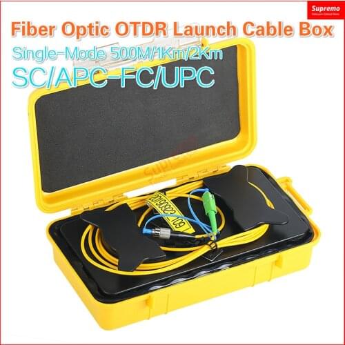 SC/APC-FC/UPC Optic OTDR Launch Cable for 500M 1Km 2Km 1310/1550nm Zone Eliminator Box SC APC to FC UPC Single-Mode Fiber Rings