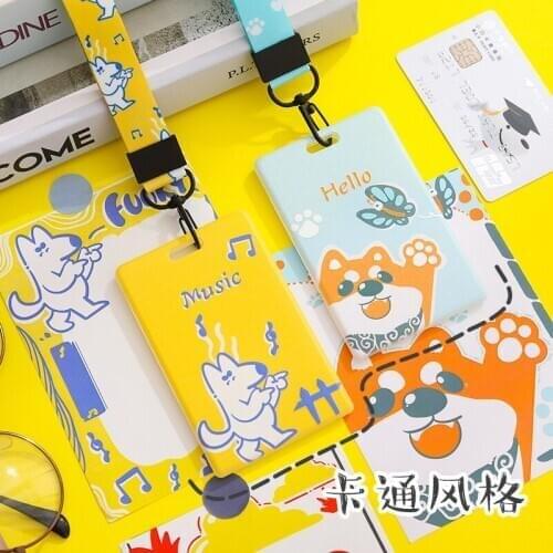 Lanyards Badge Card Case ID Holder Student Cartoon Campus Bus Bank Cardholder Fashion Chinese Style Acrylic Identity Pass Cover
