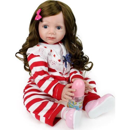 24inch reborn silicone princess toddler doll Reborn baby doll lol Toys Handmade lifelike girls collectible doll play house baby