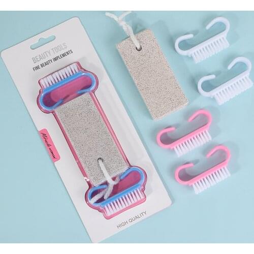 Foot File Callus Remover Multi-purpose 3 in 1 Feet Pedicure Scrubber Exfoliator Tools with Foot Care Pumice StoneBristle Brush