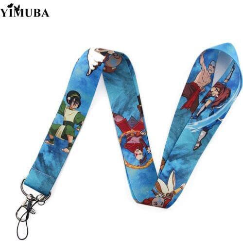 YIMUBA Avatar:The Last Airbender Lanyard Keychain Cartoon Figures Print Ribbon Hang Rope Cell Phone Neck Strap Anime Accessories