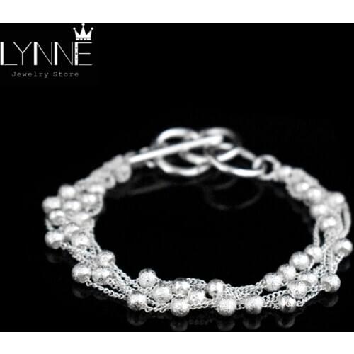 Hot Sale Fashion Bohemia Multilayer Small Ball Beaded Bracelet Silver Plated Frosted Bead Hand Chain Women Jewelry Bracelet Gift