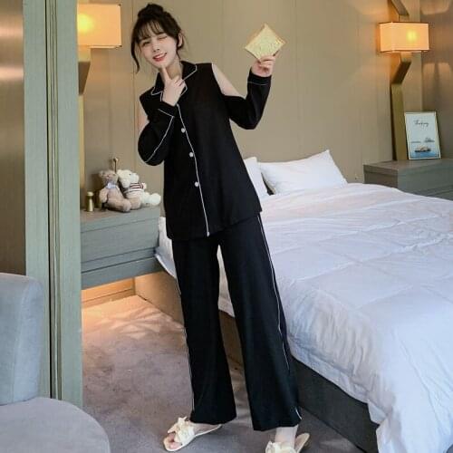 Women Pajamas Set Autumn Long Sleeve Girl Sleepwear Pijama Nightwear Pyjamas for Women Suit Female Mujer Clothing Set 2021