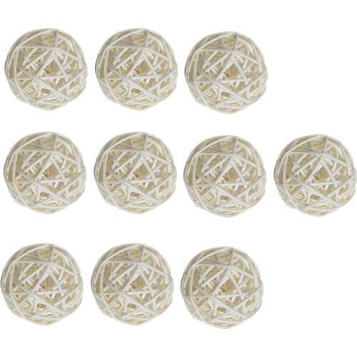 10 Pieces Assorted Natural Wicker Rattan Ball 5cm Twig Orbs Balls DIY Embellishments Wedding Ornaments Crafts Home Shop Display