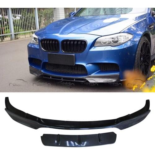 2 Layer Black Carbon Fiber M5 Front Bumper Lip Splitters For BMW F10 F11 M5