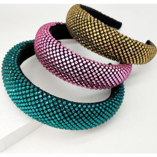 2018 Colored Rhinestones Baroque Headband High Quality Princess Crown for Girls hair band for Women Hair Ornament