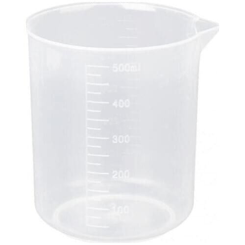 2x Kitchen Laboratory Lab Plastic 500ml Beaker Graduated Volumetric Measuring