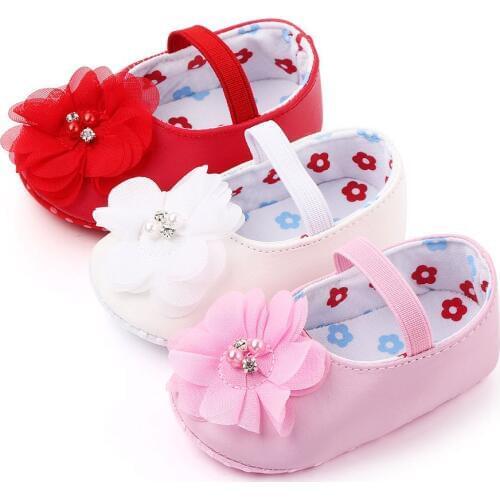 4 Models Cute Flower Baby Girl Shoes Newborn Toddler Baby Shoes Soft Anti-Slip First Walker Cotton Shoes