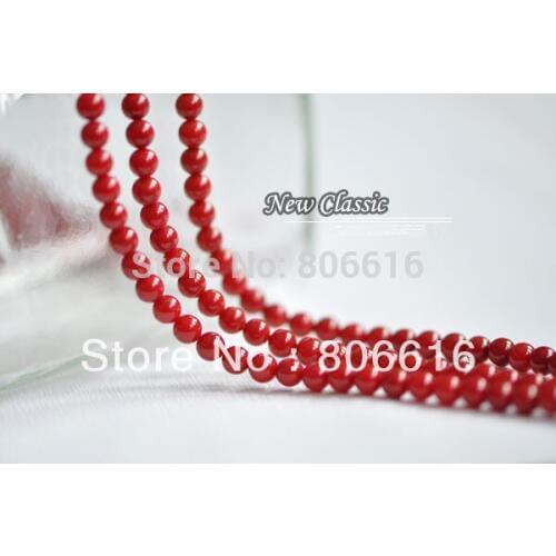 5MM 156Pcs Red Natural Stone Loose Coral Strand Bead Jewelry Beads Accessories Findings