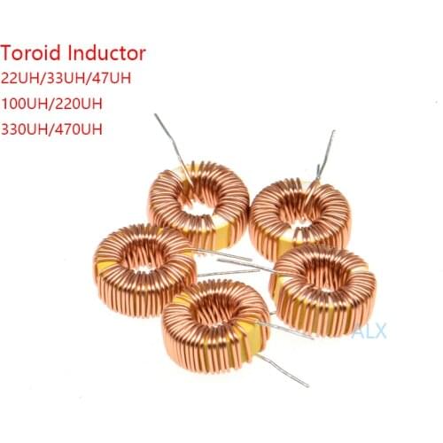 5PCS Toroid core Inductors 3A Winding Magnetic Inductance 22uH 33uH 47uH 100uH 220uH 330uH 470uH Inductor