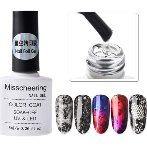 8ML Nail Foil Adhesive Glue Starry Sky Sticker Transfer Glue Environmental Plant Nail Glue UV Gel Polish Manicure Accessories