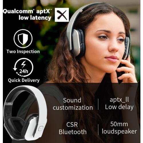 EP650 Bluetooth Wireless aptX ll Headphones with Mic/Multipoint/NFC Over Ear Bluetooth Stereo Music Headset for TV,Phone