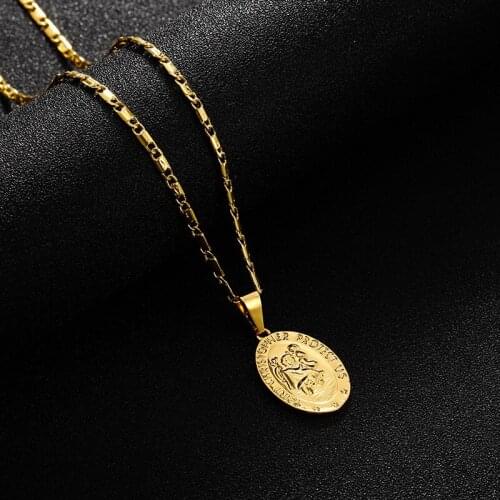 European and American jewelry Jesus Christian traveler pendant necklace jewelry for men and women