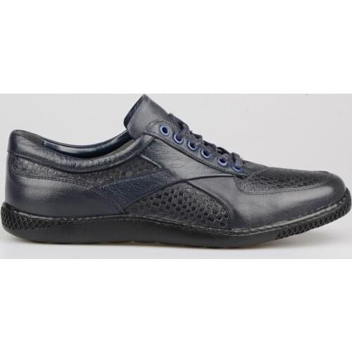 FootCourt- Dark Blue Leather Men Sneaker Casual Shoes For Men New Made in Turkey Footwear Manufacturing Best Fashion