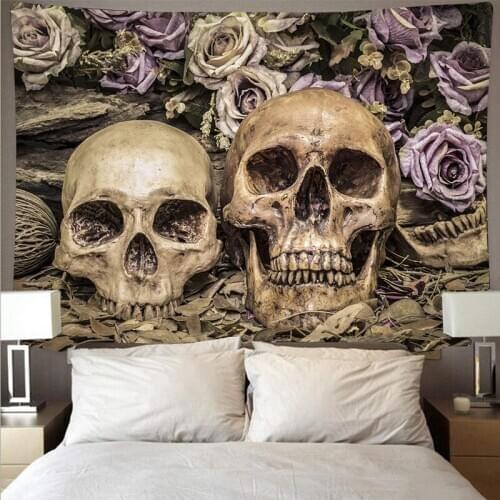 Skull tapestry vintage world map wall hanging carpet new arrival wall cloth large wall fabric home decor
